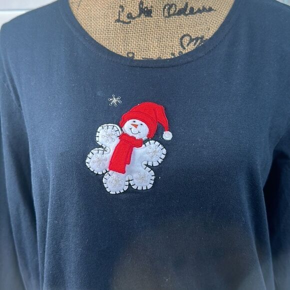 Lemon Grass Studio Snowflake snowman Top - Picture 2 of 5